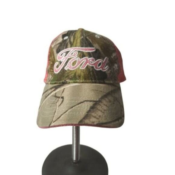 Infinity Headwear Womens Ford Camo Pink Mesh Baseball Cap Adjustable - Picture 1 of 7